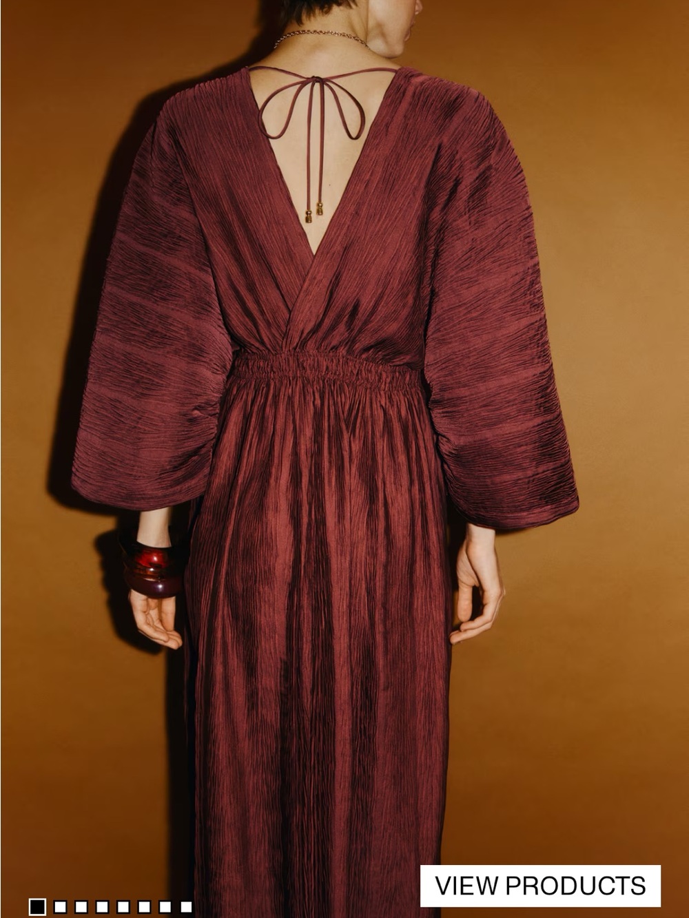 H&M Backless Burgundy V-Back Maxi Dress